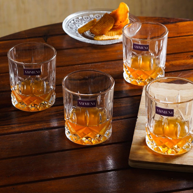Artment Sculpted Tumbler Whiskey Glasses Set of 4 - Image 1