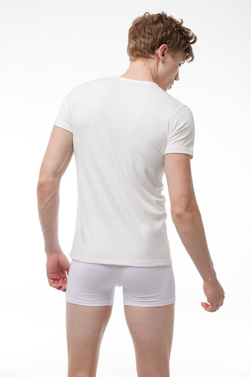 Malabadi Men's Thermal Underwear V Neck Short Sleeve Top 607  - Image 3