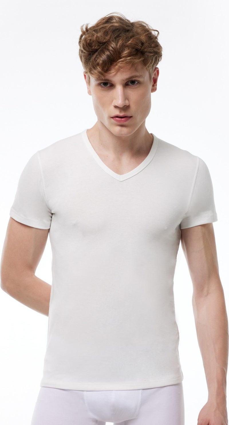 Malabadi Men's Thermal Underwear V Neck Short Sleeve Top 607  - Image 1