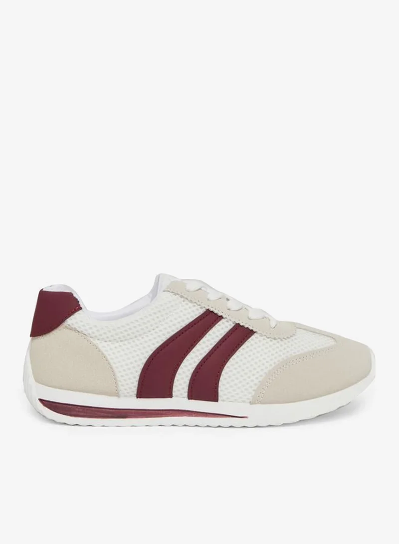 Take Two Panelled Striped Lace-up Sneakers