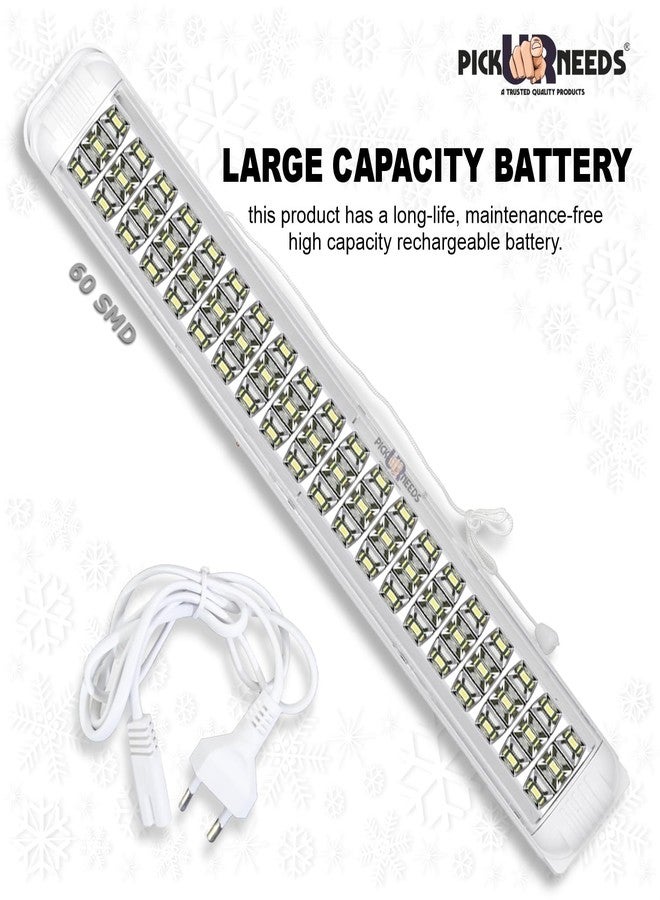 Pick Ur Needs Emergency Rechargeable Home Delight Long Tube Light with 15 Hours Backup Emergency Light (White) (60 LED) - Image 3
