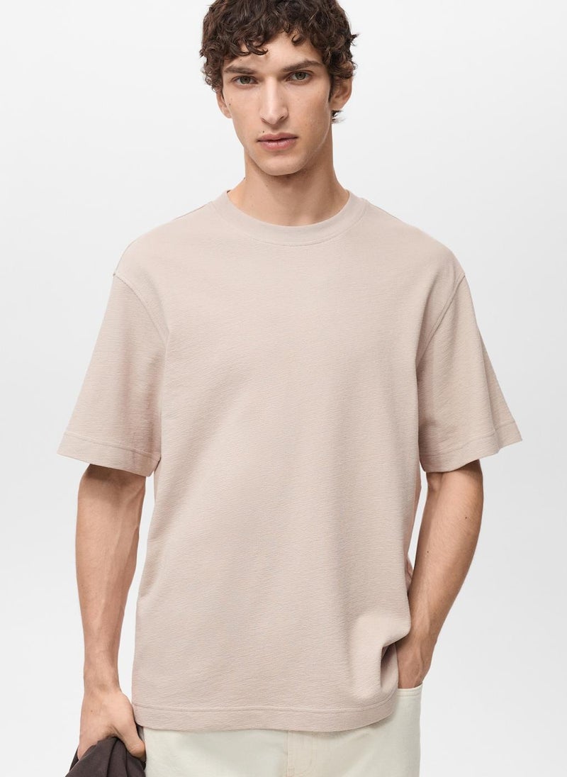Mango Man Structured Relaxed-Fit T-Shirt  - Image 1