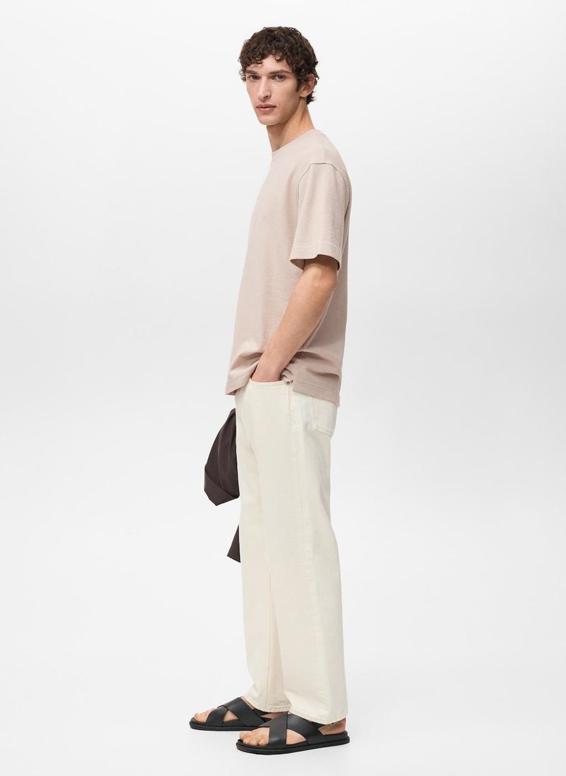 Mango Man Structured Relaxed-Fit T-Shirt  - Image 3