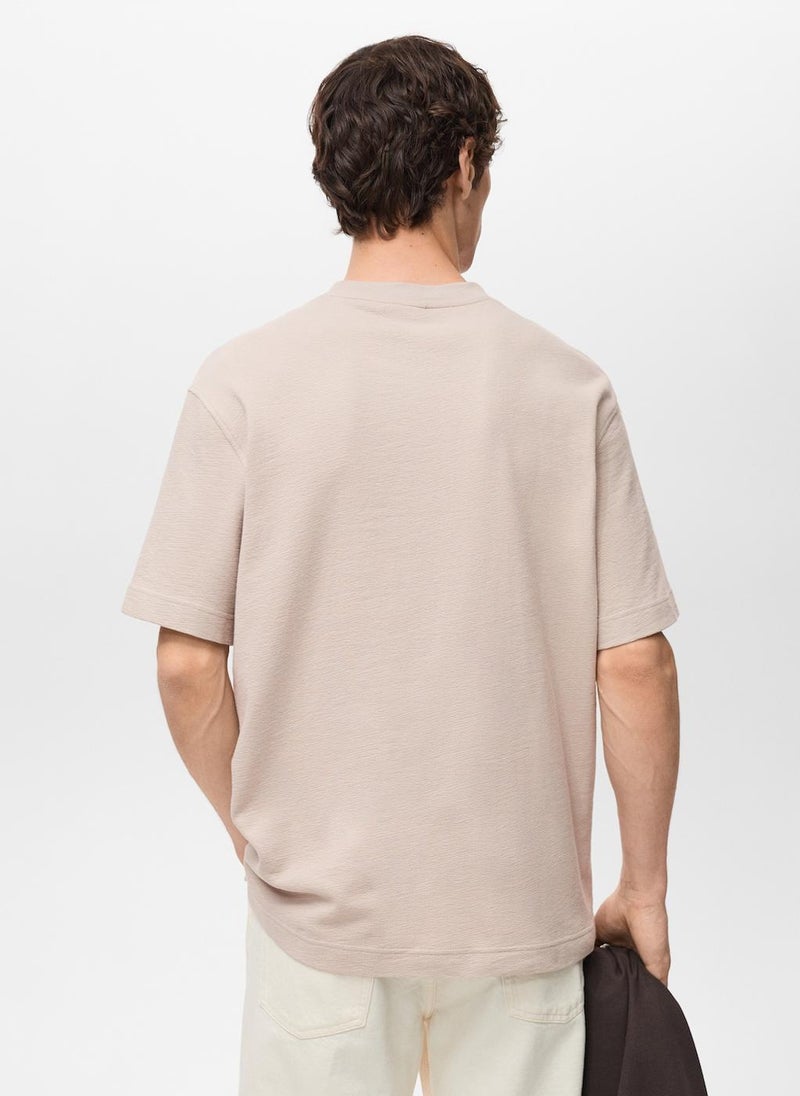 Mango Man Structured Relaxed-Fit T-Shirt  - Image 2