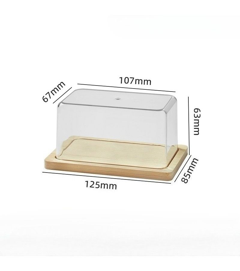 Small Rectangular Cheese Butter Dish With Lid For Cake Bread Storage - Image 4