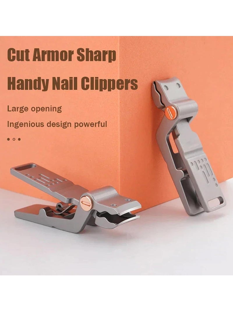 Toenail Clippers for Thick Nails Stainless Steel Splash-Proof Crocodile Nail Clippers Fingernail Cutters with Large Opening for Thick Nails and Toenails Men Women