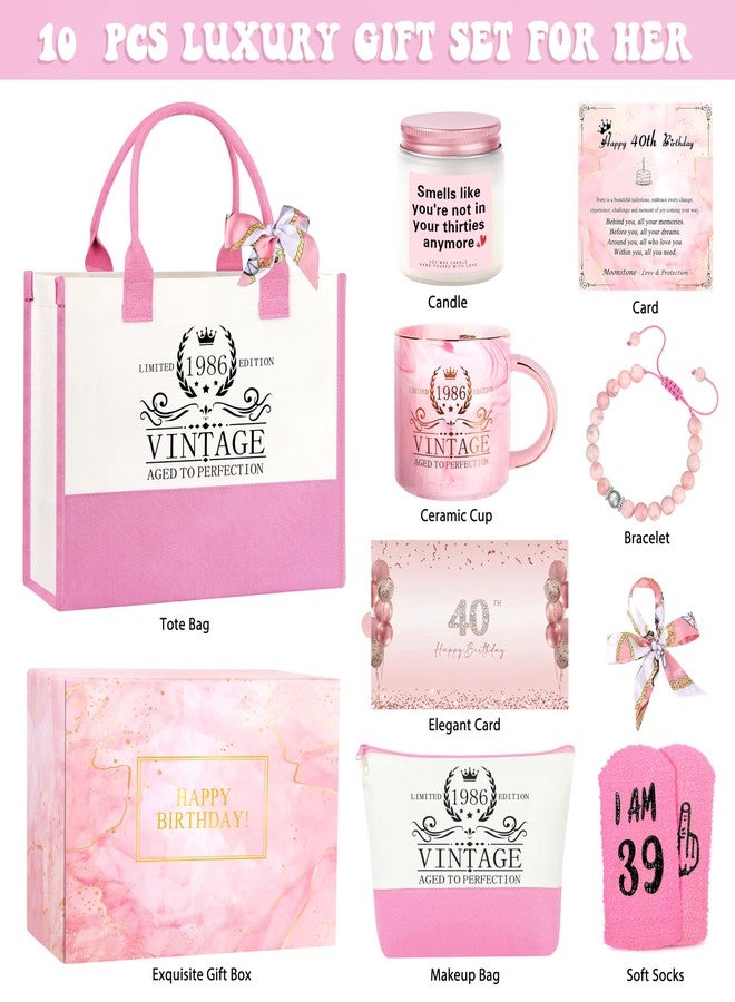 SiplyHaven 40th Birthday Gifts Women 40 Year Old Birthday Gifts for Women Mom Wife Sister Her Turning 40 Vintage 1986 Gifts for 40th Birthdays Woman - Image 2