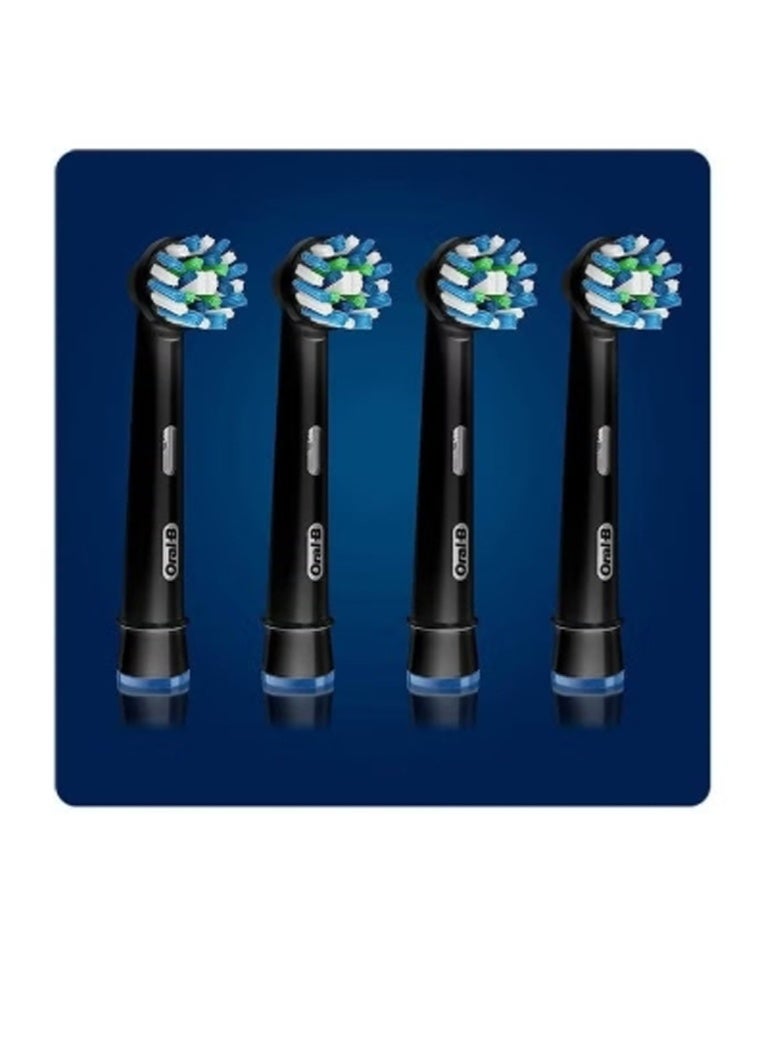 Oral-B Pro Cross Action Electric Toothbrush Head, X-Shape and Angled Bristles for Deeper Plaque Removal, Pack of 4 Toothbrush Heads, Black - Image 4