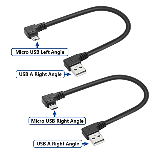 Maixbomr 90 Degree Micro USB Power Cable,25cm USB A Right Angle to Micro USB Left & Right Angle Charging and The Data Transfer,for Phone,Dash Cam,Camera,etc,Micro USB Port Use(1 Pair) - Image 5