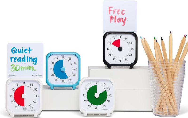 Time Timer 3" Visual Timer – 60-Minute Quiet Portable Countdown Timer for Kids, Teachers, Students & Adults – Helps with Focus, Transitions, ADHD, Autism & Time Blindness – (Green & White) - Image 4
