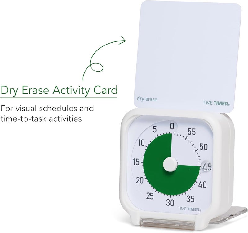 Time Timer 3" Visual Timer – 60-Minute Quiet Portable Countdown Timer for Kids, Teachers, Students & Adults – Helps with Focus, Transitions, ADHD, Autism & Time Blindness – (Green & White) - Image 1