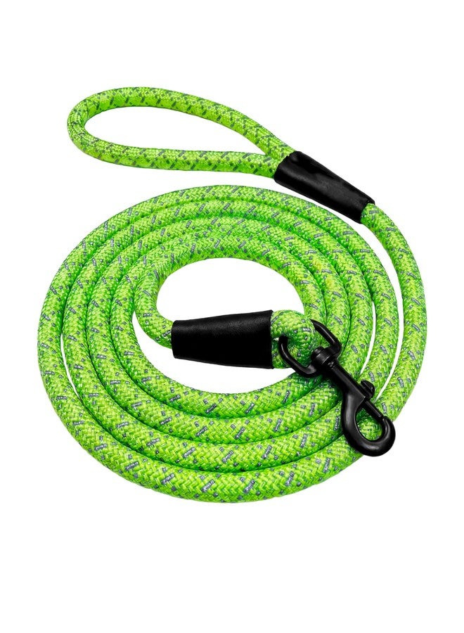 noxgear High Visibility Dog Leash | Reflective Rope Leash for Dogs, Heavy Duty Rope Lead for Large Breeds, Strong Non-Retractable Walking Lead 5 ft with Swivel Clip Handle - Image 1