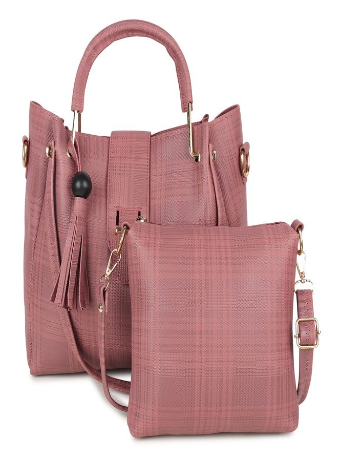 DANIEL CLARK Handbags Set of 2 For Women and Girls (Peach) - Image 1