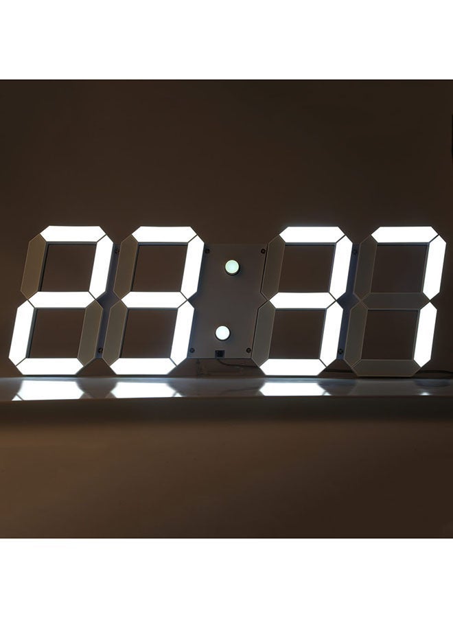 NIBEMINENT Remote Control Digital LED Wall Clock White 42x15centimeter 