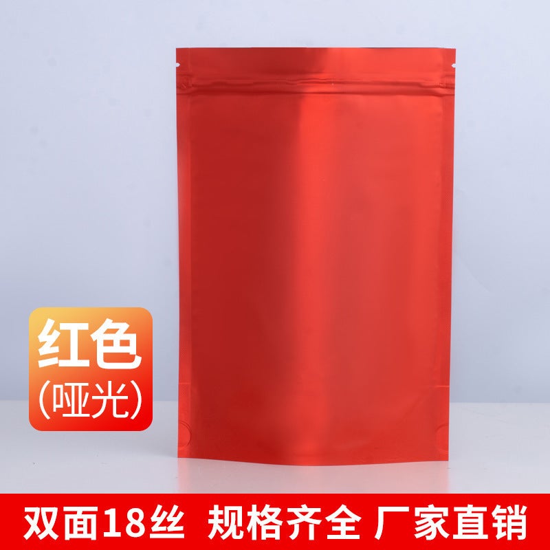 Color Plated Aluminum Foil Self-Supporting Self-Sealing Bag Tea Packaging Bag Sealed Bag Snack Packaging Bag Spot - Image 1