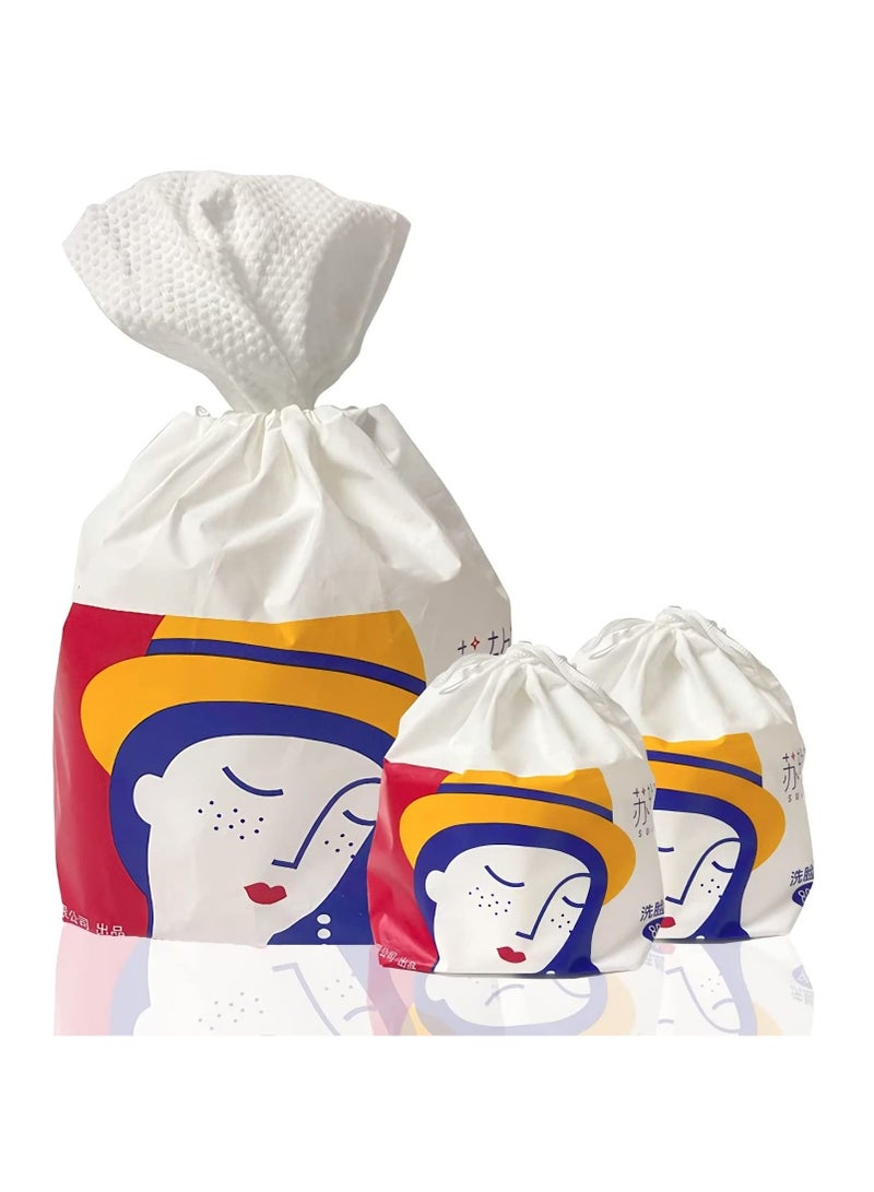 Disposable Face Towel, Soft Dry Wipe, Cotton Tissues, Biodegradable Facial Tissue, Lint Free Cleansing Towels, 80 Count Extra Thick and Wet Use for Sensitive Skin - Image 1