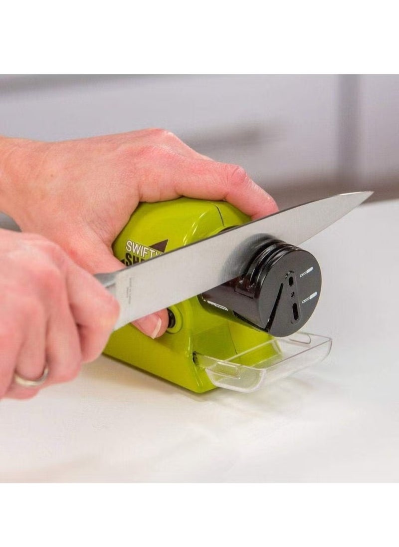 Swifty Sharp - Sharp Cordless Motorized Knife Sharpener – Portable Electric Blade Sharpening Tool for Precision – Perfect for Kitchen, Outdoor, and DIY Use – Fast, Easy, and Efficient Blade Restoration - Image 1