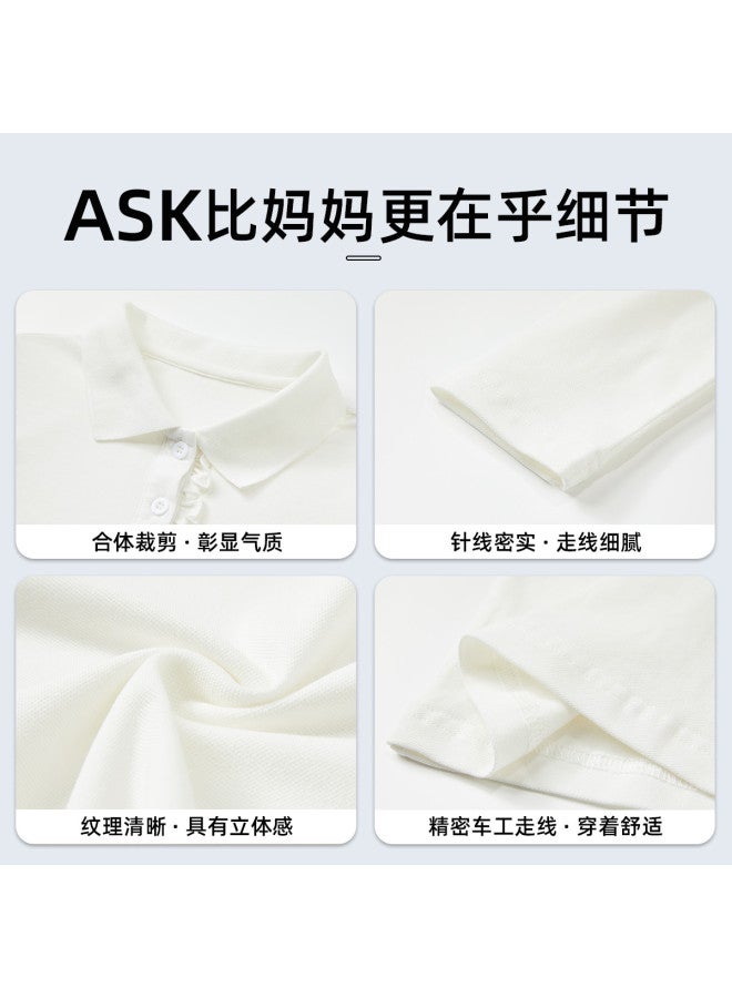 ASK JUNIOR Girls' Long Sleeve T-shirt 2025 Autumn Versatile Children's Running Sport Polo Shirt - Image 5