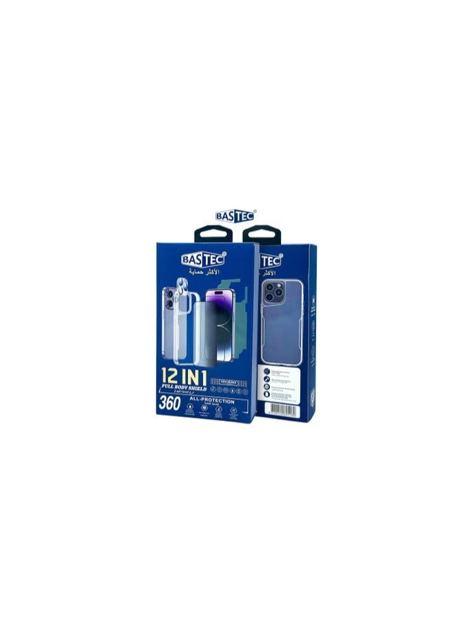 باس تيك بكج حماية الجوال المتكامل 12 في 1 لجوال ايفون آيفون 11 من باستك , بكج حماية ايفون 12 في 1 . شاشة حماية زجاج ضد الكسر والخدوش . شاشة حماية لقافة . كفر صلب شفاف , ستيكر خلفي . حماية عدسة الكاميرا و قطعة ماج سيف و مشبك حمايه ومناديل تنظيف - Image 2