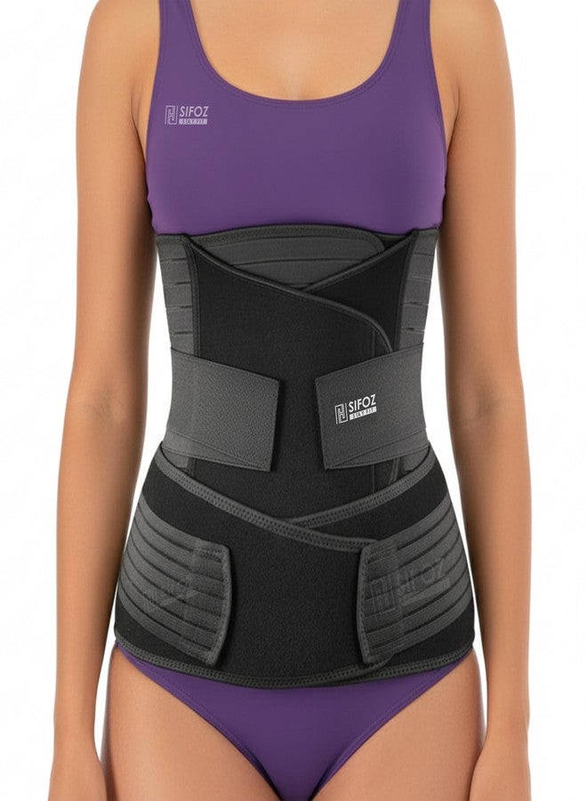 Sifoz 3 in 1 Postpartum Support - Recovery Belly Belt Free Size Abdominal Support for post Delivery, Slimming Waist, Lower Back Pain, Tummy Reduction Belt For Belly After Delivery C-Section (Black) - Image 1