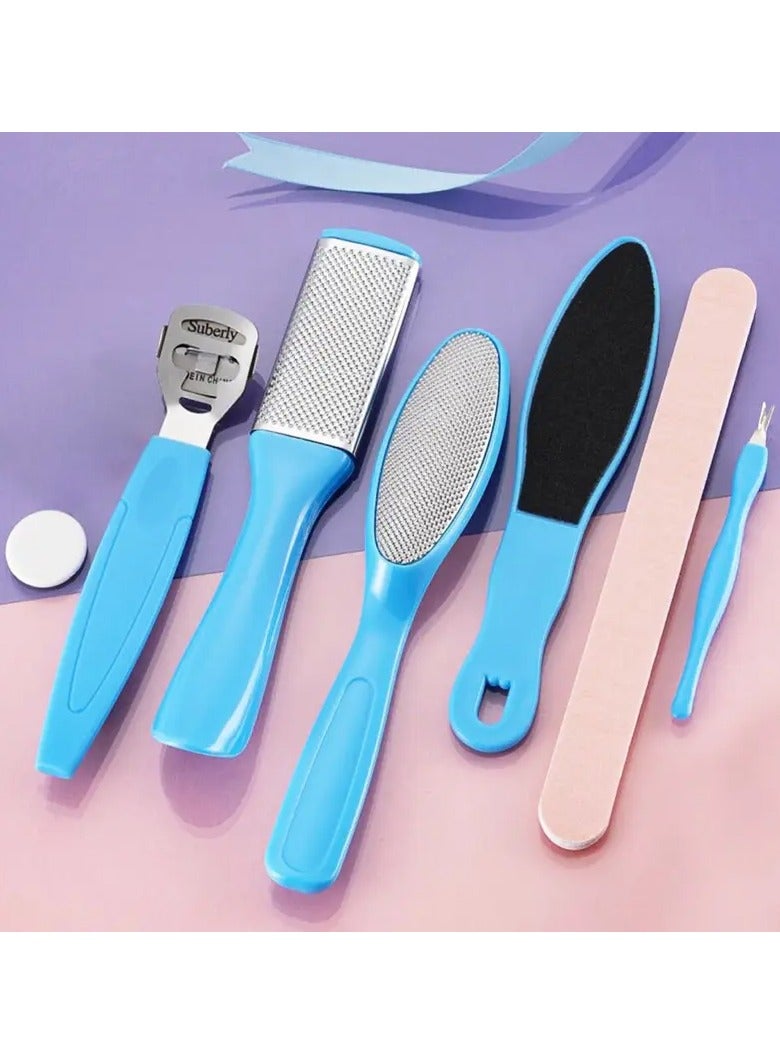 جلوسكي 17.78 سم 1 مجموعة أدوات باديكير، مجموعة مزيل الجلد الميت المهنية مجموعة العناية بالقدم مزيل الكالس للنساء الرجال رقم - Image 1