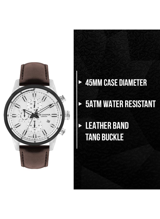 Lee Cooper Men's Multi Function Silver Dial Watch - LC07855.334  - Image 5