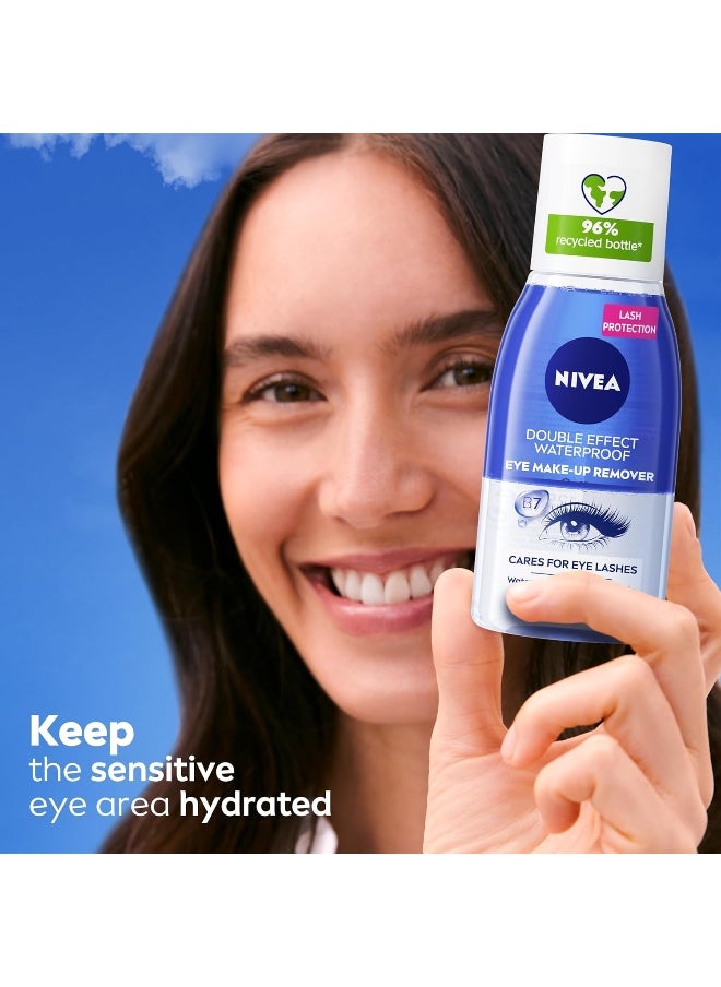 Nivea NIVEA Eye Makeup Remover, Double Effect Sensitive Lashes Protection, 125ml  - Image 3