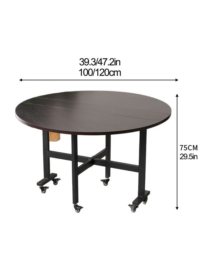 Generic Foldable Kitchen Table – Multifunctional Round Table with Universal Wheels, Space-Saving Design for Restaurants and Homes  - Image 2