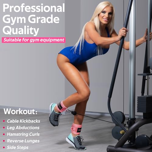 RENRANRING Ankle Resistance Bands with Cuffs, Ankle Bands for Working Out, Home Gym Workout Equipment, Butt Exercise Equipment Booty Bands Exercise Bands for Women Legs and Glutes - Image 4