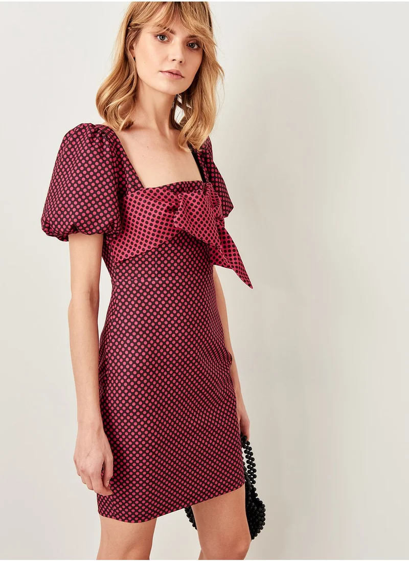 trendyol Polka Dot Puffed Sleeve Dress