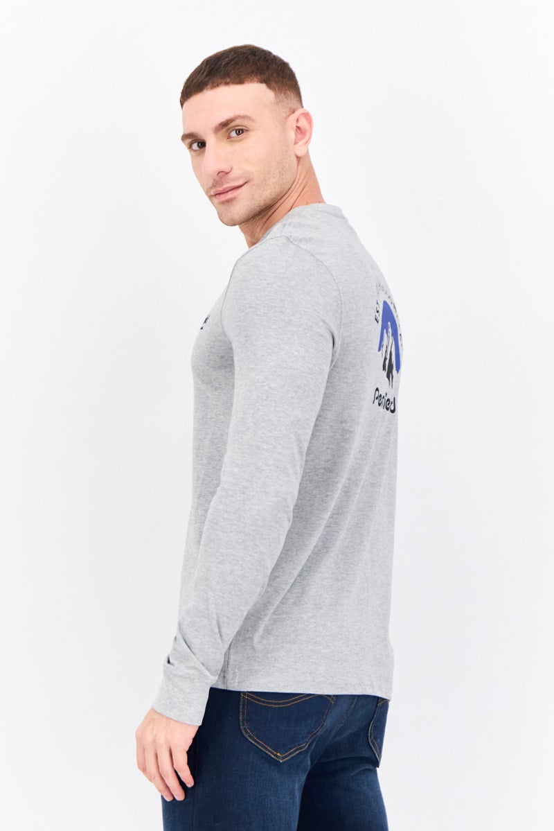 Penfield Men Crew Neck Long Sleeves Brand Logo T-Shirt, Grey - Image 2