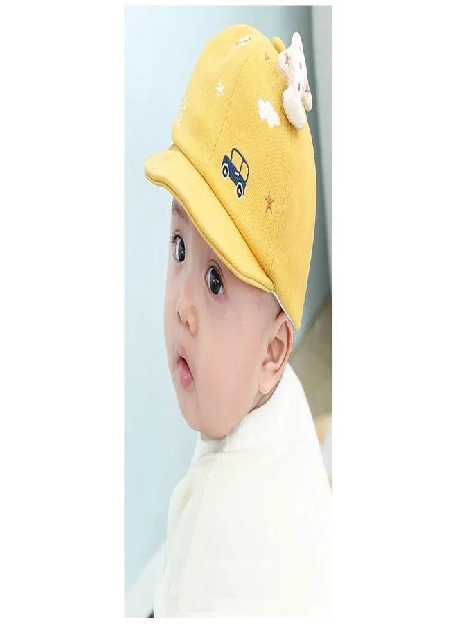 EvoNest Kids Cap, Aeroplane Appliqued Bus Patch Embroidered Beanie Cap for 12 Months Kids (Yellow) - Image 4
