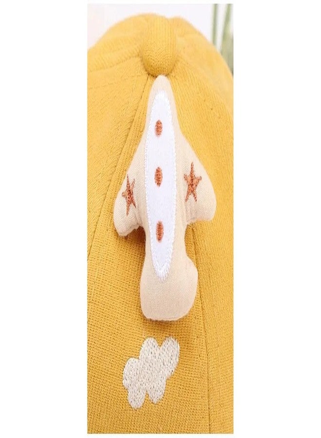 EvoNest Kids Cap, Aeroplane Appliqued Bus Patch Embroidered Beanie Cap for 12 Months Kids (Yellow) - Image 3