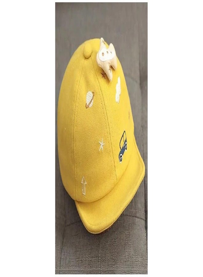 EvoNest Kids Cap, Aeroplane Appliqued Bus Patch Embroidered Beanie Cap for 12 Months Kids (Yellow) - Image 2