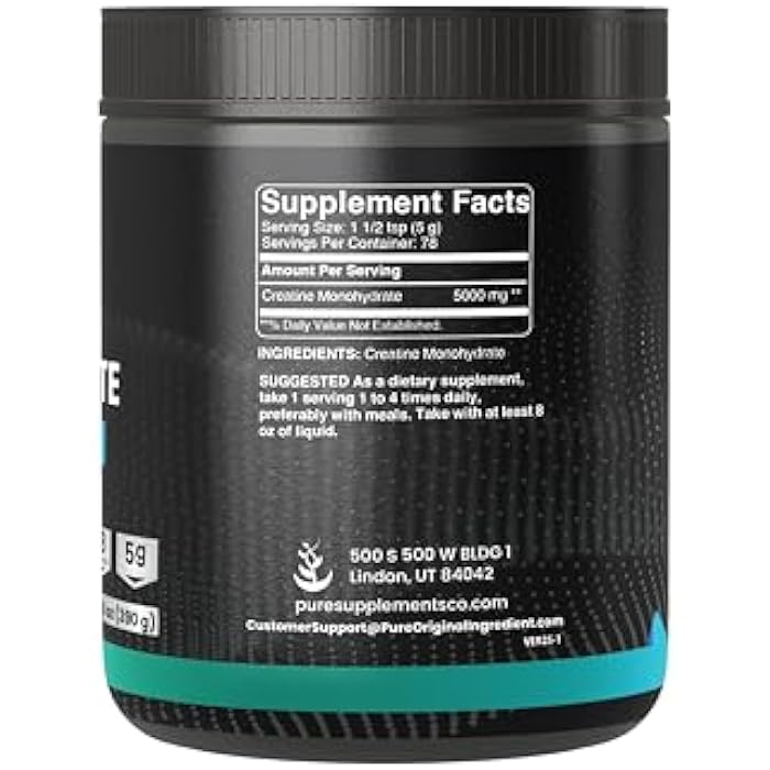 PURE ORIGINAL INGREDIENTS Creatine Monohydrate Powder, 13.8 oz, Dietary Supplement, Micronized - Image 3