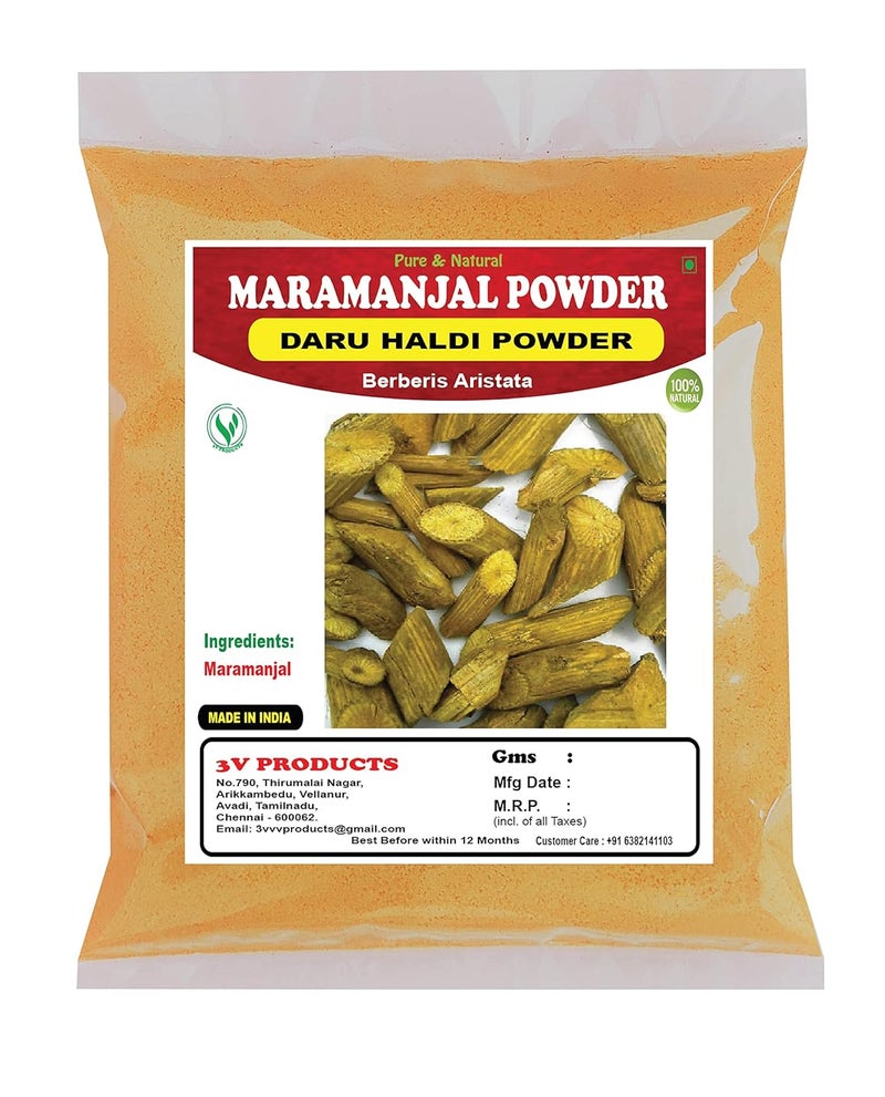 Generic Maramanjal Powder Daru Haldi Daruharidra Berberis Aristata Indian Berberry 400g Pack of 4x100g  - Image 1