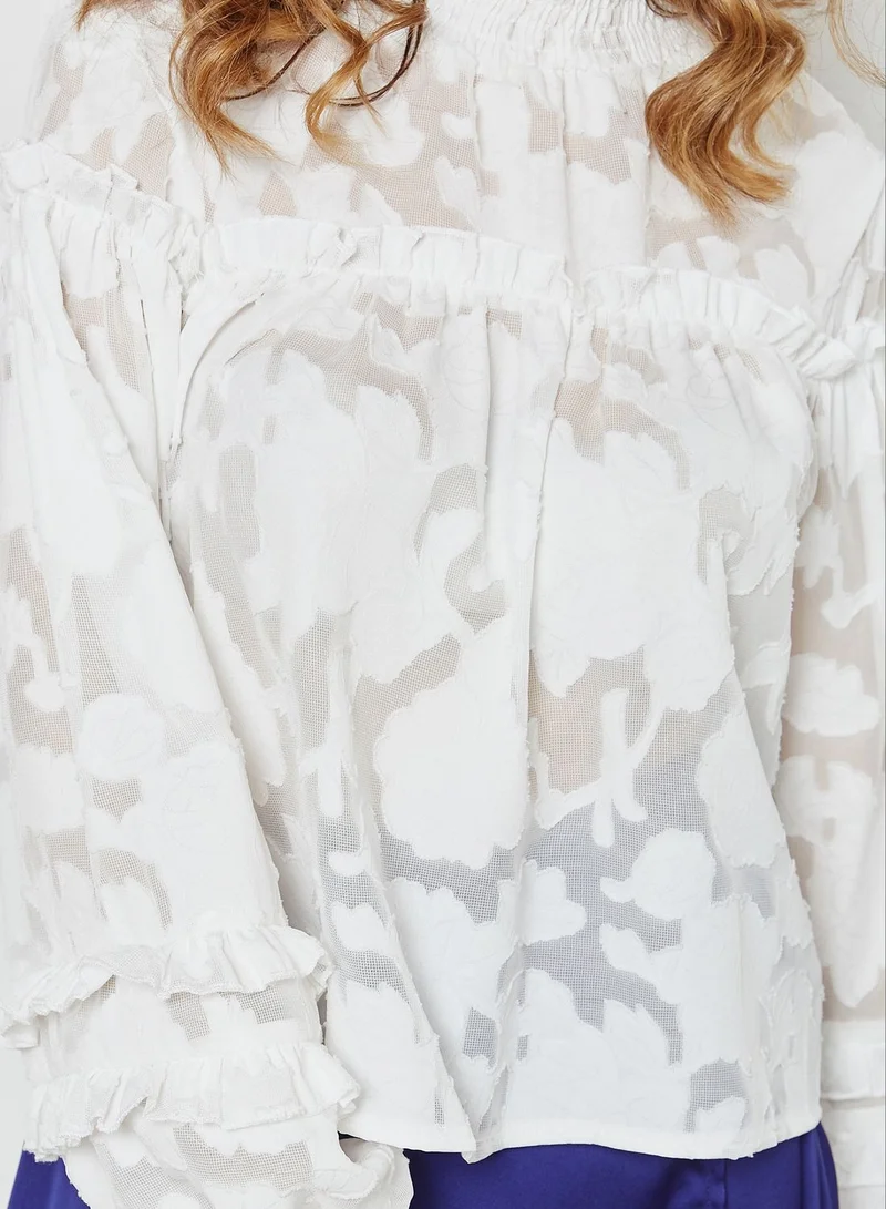 Missguided Mesh High Neck Top