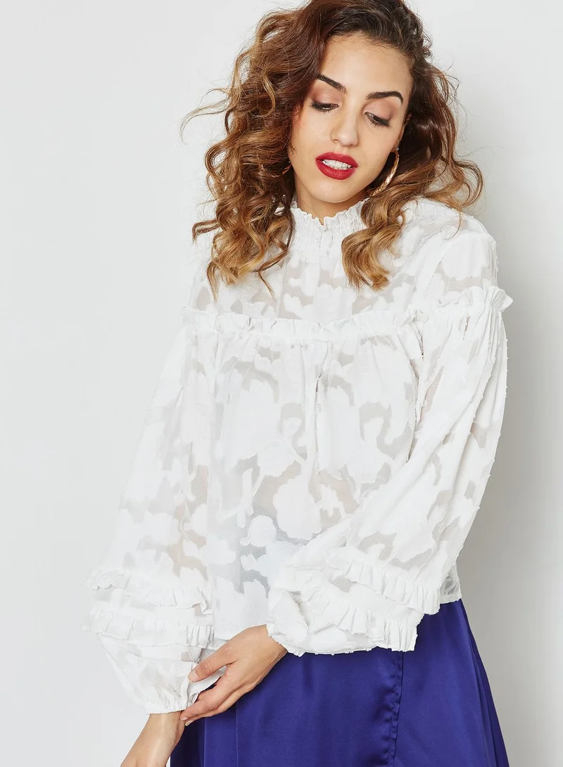Missguided Mesh High Neck Top