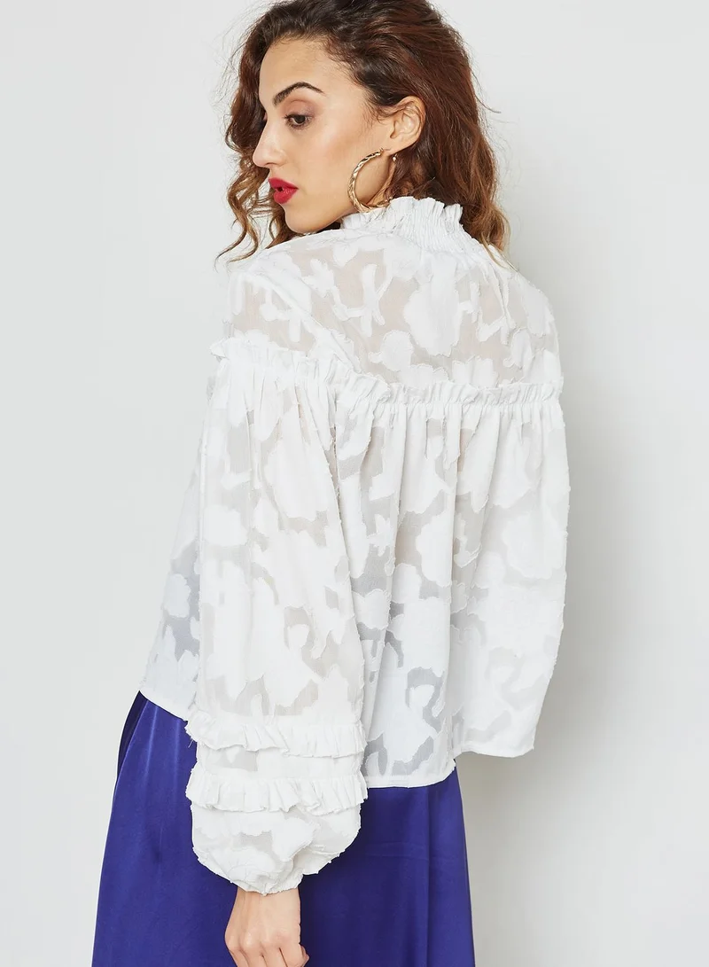 Missguided Mesh High Neck Top