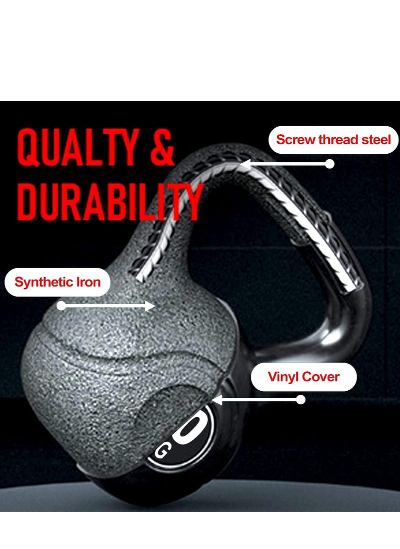 Sky Land Black Kettlebell Weights, Strength Training Kettlebell Dumbbell For Weightlifting- 10kg  - Image 3