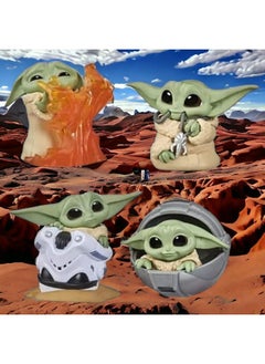 Trunkin Trunkin The Mandalorian Baby Yoda Grogu 4pcs Action Figure Anime Kawaii Manga Statue PVC 6CM Star Wars Master Yoda Action Figure Model Toys Doll Collectible  - Image 2