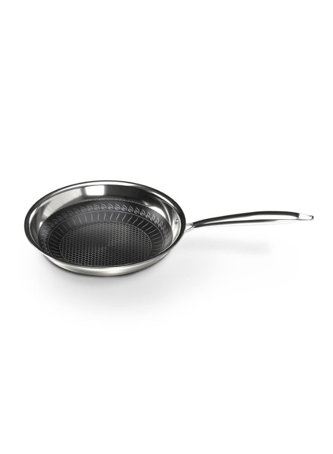 Impex Serene Triply Honeycomb Stainless Steel Frypan 24 cm | 304 Grade Stainless Steel Frypan | | No PFOA Coating | Induction Friendly Cookware, Silver - Image 1