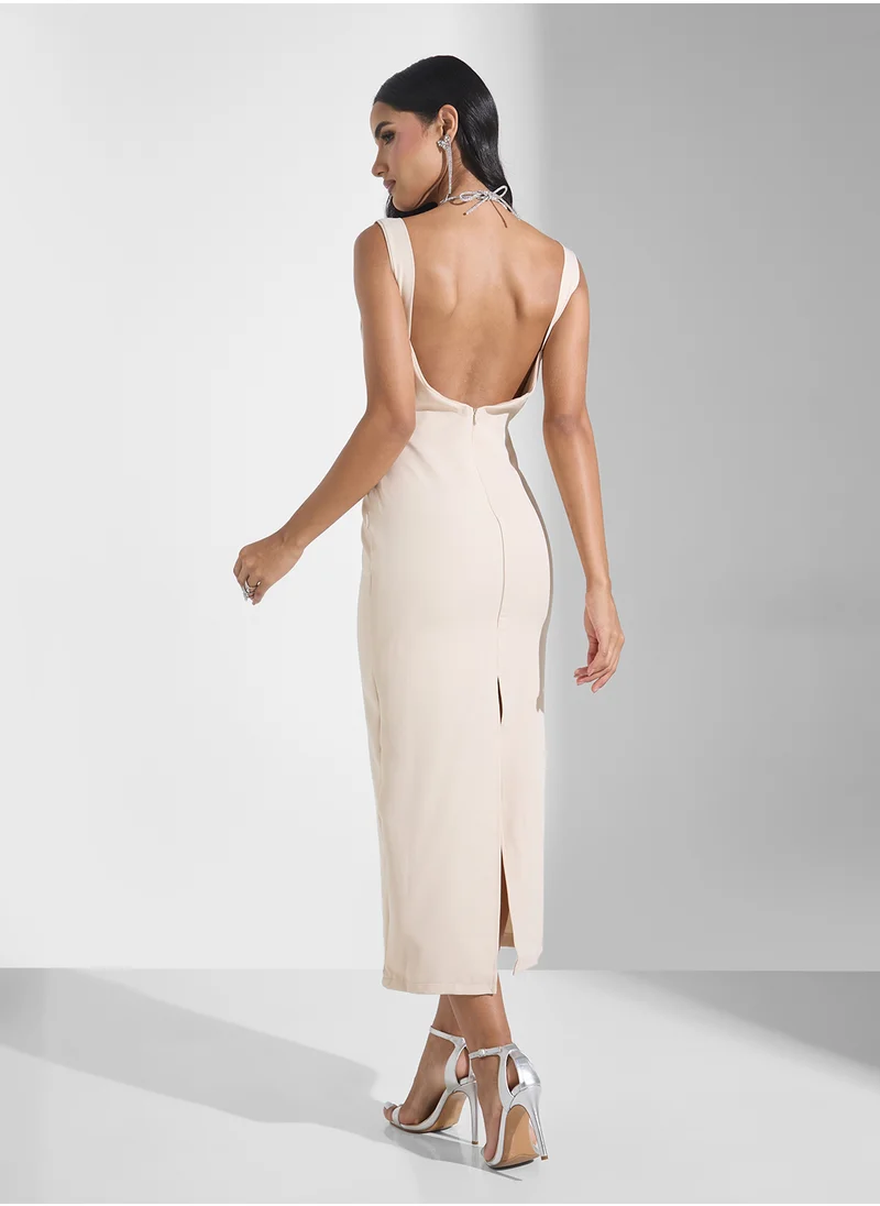 جينجر بوتيك Strappy Diamante Detail Bodycon Dress