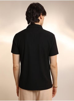 كامبوس سوترا Men's Onyx Black Chevron Polo T-Shirt  - Image 3
