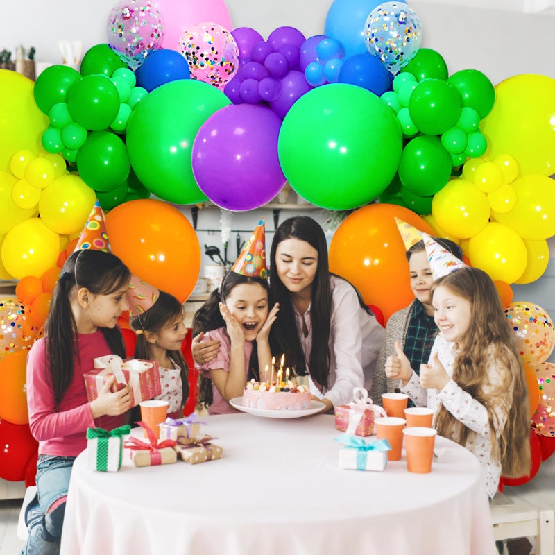 KUULBELA 162 Pcs Colorful Rainbow Balloons Arch Kit, Diffrent Size Rainbow Balloon Garland, Globos De Colores for Party Decoration Birthday Party Supplies. - Image 5
