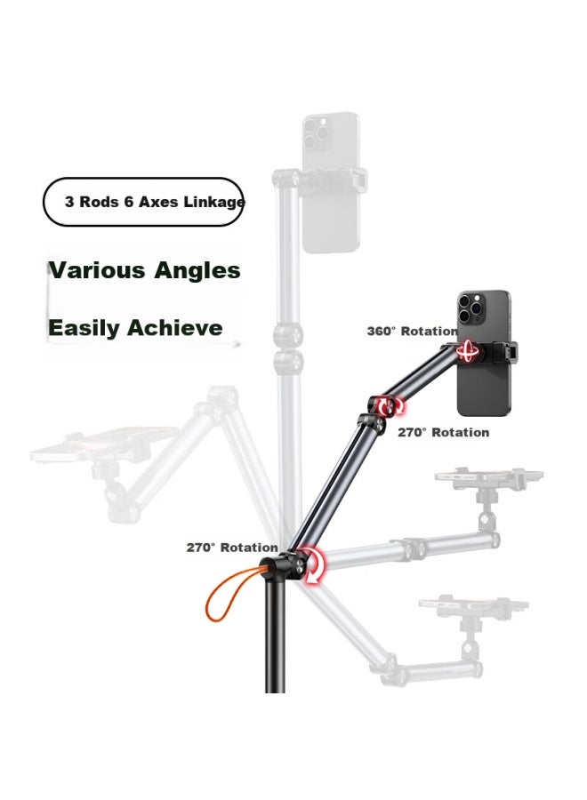 Xiaotian Mobile Phone Stand Floor Tripod Outdoor Portable Shooting Phone Holder Overhead Live Broadcast Stand Multi-function Photo Video Stand Lazy Support Stand - Image 3