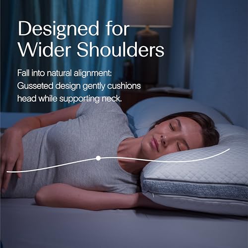 DreamyBlue Gusseted Sapphire Pillow Adjustable Loft Luxury Cover Shredded Memory Foam Fill wAirflow Beads Ideal for Wide Shoulders Neutral Alignment for All CertiPURUS Certified Foam King - Image 3