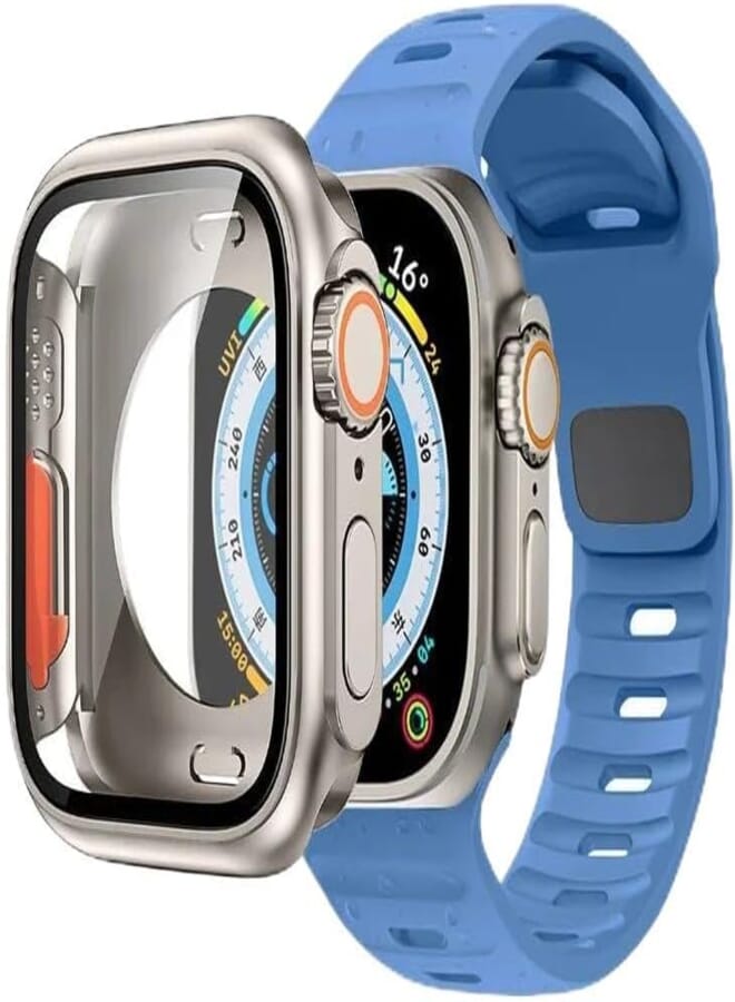 Next Store Soft Silicone Sport Band with Ultra Conversion Case Compatible with Apple Watch Series 7/8/9 45mm