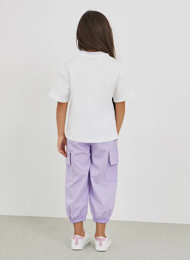 Styli Styli Text Embroidered T-Shirt and Cargo Pants Set