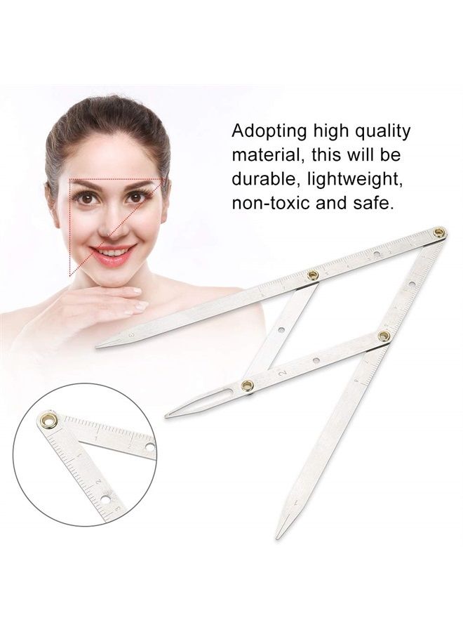 Sonew Eyebrow Measure Ruler Stencil Measuring Tool-Permanent Makeup Gold Ratio Eyebrow Measure Tool Stainless Steel - Image 1